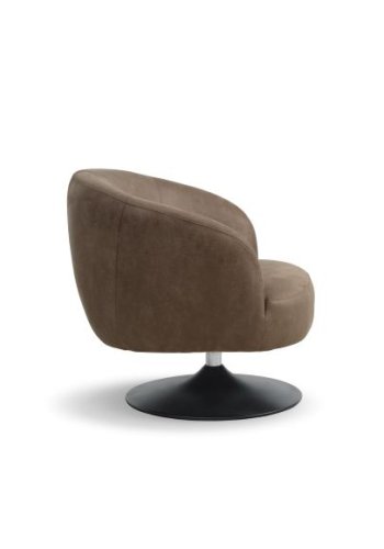 Conrad loungestol, m. armln og trompetfod - mandel micro lder bull og sort metal