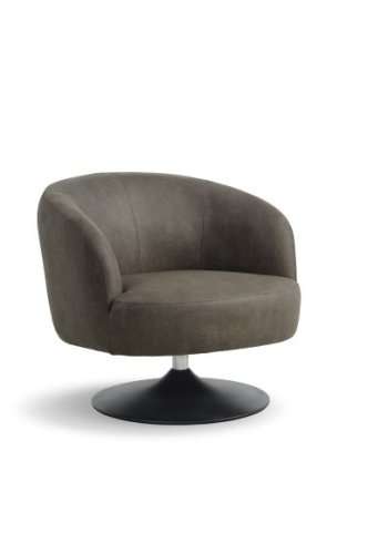 Conrad loungestol, m. armln og trompetfod - skovgrn micro lder bull og sort metal