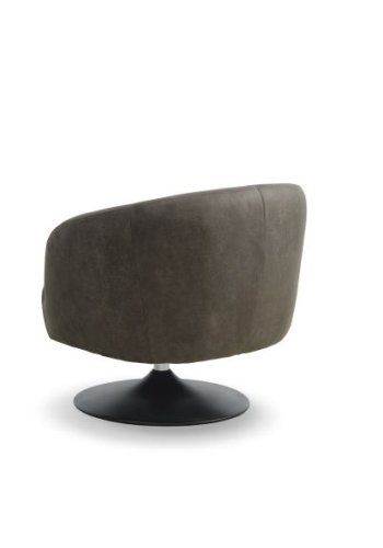 Conrad loungestol, m. armln og trompetfod - skovgrn micro lder bull og sort metal