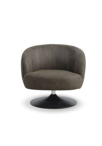 Conrad loungestol, m. armln og trompetfod - skovgrn micro lder bull og sort metal