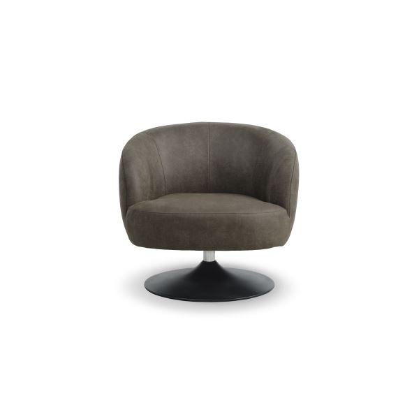 Conrad loungestol, m. armln og trompetfod - skovgrn micro lder bull og sort metal