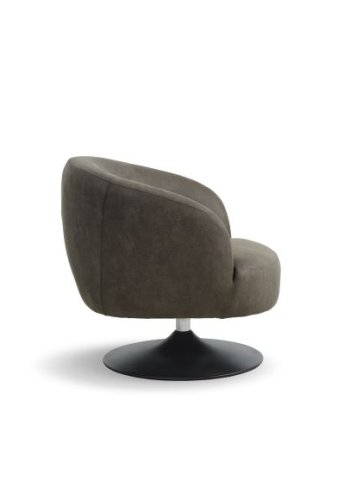 Conrad loungestol, m. armln og trompetfod - skovgrn micro lder bull og sort metal