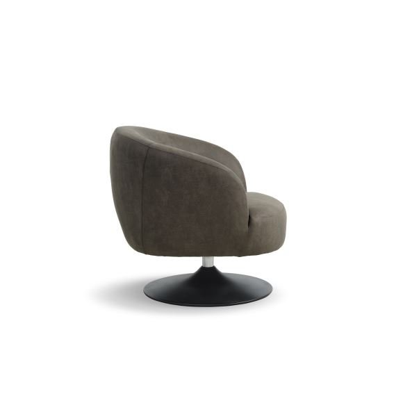 Conrad loungestol, m. armln og trompetfod - skovgrn micro lder bull og sort metal