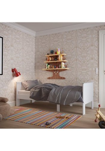 STEENS Madras til Alba udtrksseng - hvid velour og skum (139,3x75,5 cm og 40x81,6 cm)