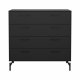 TVILUM Dana Chest 4 skuffer, Matt Black, 98,7 x 39,8 x 95,8 cm
