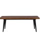 DUTCHBONE Alagon spisebordsbnk, rektangulr - brun valnddefinér og sort stl (120X40)