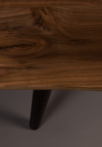 DUTCHBONE Alagon spisebordsbnk, rektangulr - brun valnddefinér og sort stl (120X40)