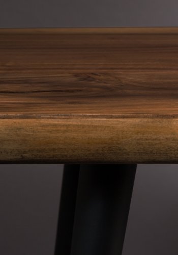 DUTCHBONE Alagon spisebordsbnk, rektangulr - brun valnddefinér og sort stl (180X40)