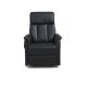 Linus recliner stol, m. 2 motorer, vippefunktion, fodskammel og armln - sort lder/PVC