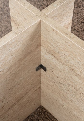 NORDVÄRK Vetrino sofabord, rektangulr - glas og travertin melamin (105x65)