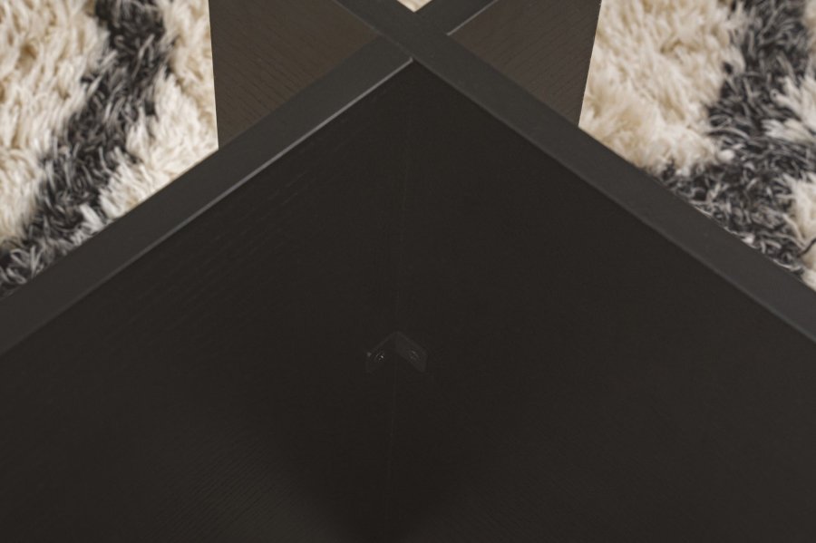 NORDVÄRK Vetrino sofabord, rektangulr - glas og sort tr melamin (105x65)