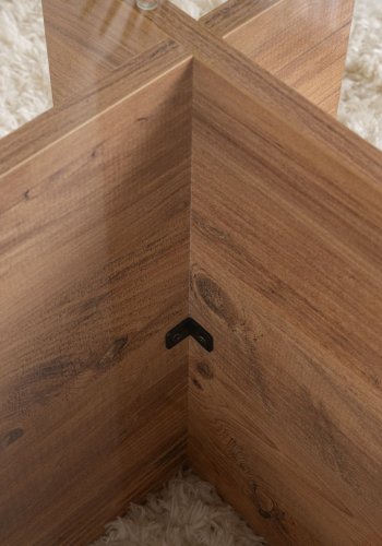 NORDVÄRK Vetrino sofabord, rektangulr - glas og Atlantisk fyrretr melamin (105x65)