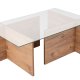NORDVÄRK Vetrino sofabord, rektangulr - glas og Atlantisk fyrretr melamin (105x65)