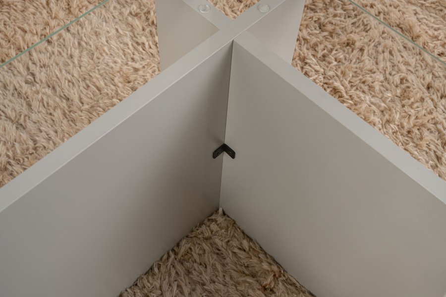 NORDVÄRK Vetrino sofabord, rektangulr - glas og gr melamin (105x65)