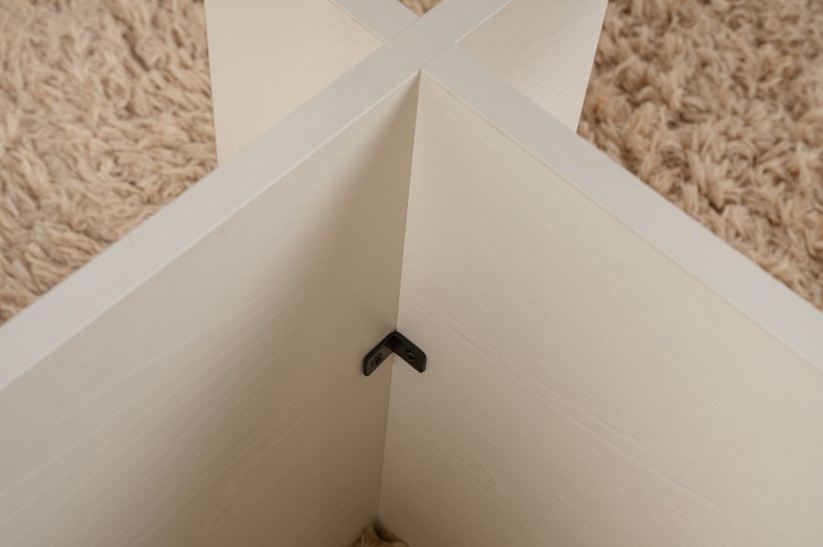 NORDVÄRK Vetrino sofabord, rektangulr - glas og hvid tr melamin (105x65)