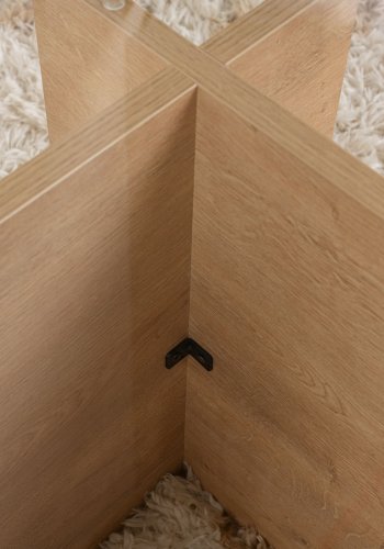 NORDVÄRK Vetrino sofabord, rektangulr - glas og Honning eg melamin (105x65)