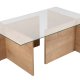 NORDVÄRK Vetrino sofabord, rektangulr - glas og Honning eg melamin (105x65)