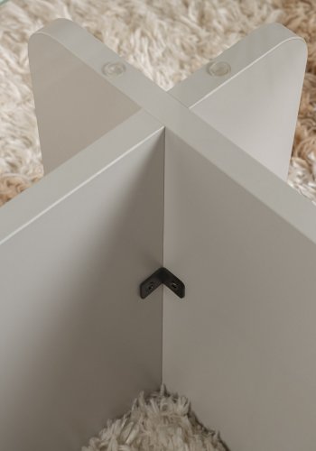 NORDVÄRK Flavio sofabord, rektangulr - glas og gr melamin (105x65)