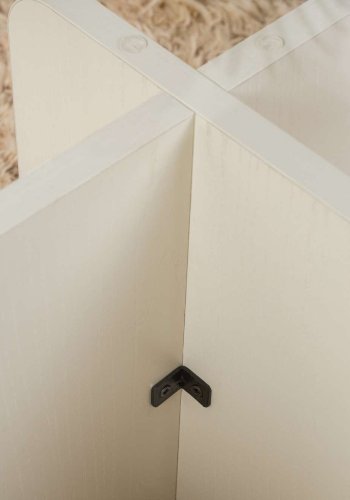 NORDVÄRK Flavio sofabord, rektangulr - glas og hvid tr melamin (105x65)