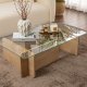 NORDVÄRK Flavio sofabord, rektangulr - glas og Honey Oak melamin (105x65)