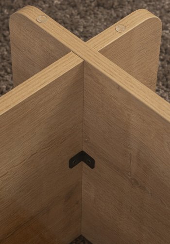 NORDVÄRK Flavio sofabord, rektangulr - glas og Honey Oak melamin (105x65)