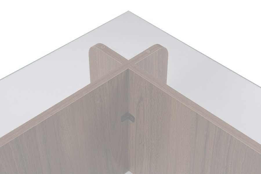 NORDVÄRK Flavio sofabord, rektangulr - glas og valnd melamin (105x65)