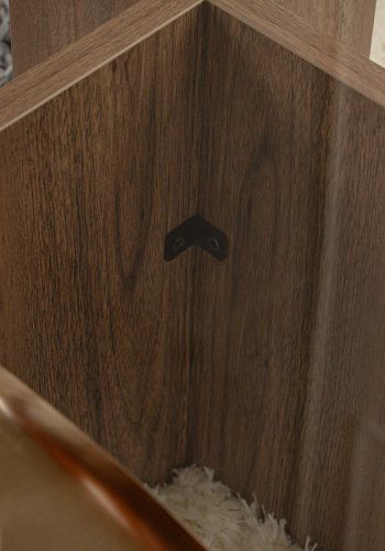 NORDVÄRK Flavio sofabord, rektangulr - glas og valnd melamin (105x65)