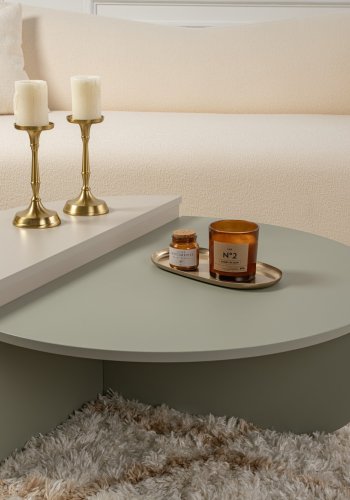 NORDVÄRK Orion sofabord - askegrn og sandsten melamin (st med 2)