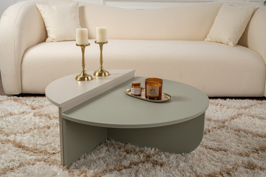 NORDVÄRK Orion sofabord - askegrn og sandsten melamin (st med 2)