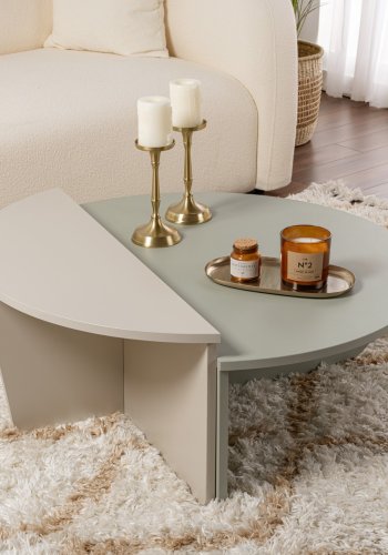 NORDVÄRK Orion sofabord - askegrn og sandsten melamin (st med 2)