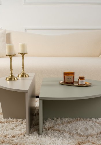 NORDVÄRK Orion sofabord - askegrn og sandsten melamin (st med 2)