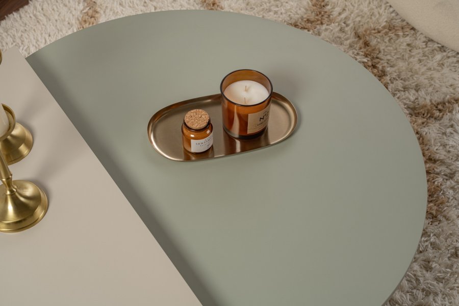 NORDVÄRK Orion sofabord - askegrn og sandsten melamin (st med 2)