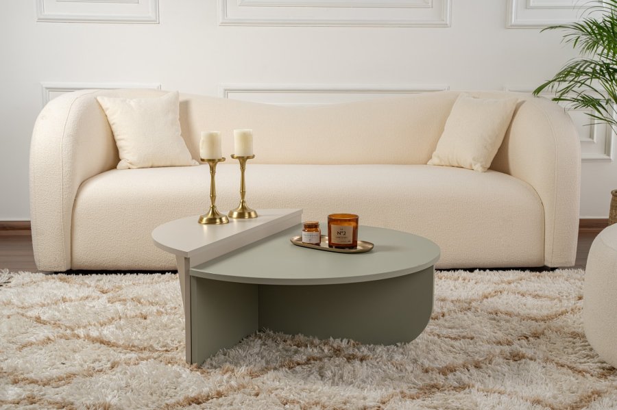 NORDVÄRK Orion sofabord - askegrn og sandsten melamin (st med 2)