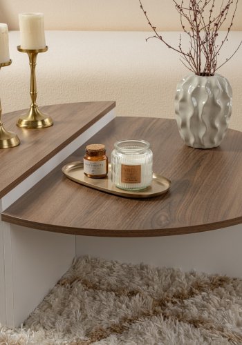 NORDVÄRK Orion sofabord - valndfarvet og hvid melamin (st med 2)