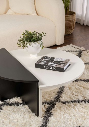NORDVÄRK Orion sofabord - hvid tr og sort tr melamin (st med 2)