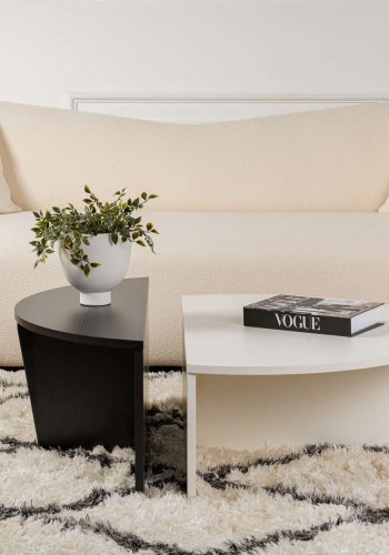 NORDVÄRK Orion sofabord - hvid tr og sort tr melamin (st med 2)