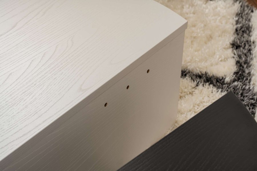 NORDVÄRK Orion sofabord - hvid tr og sort tr melamin (st med 2)