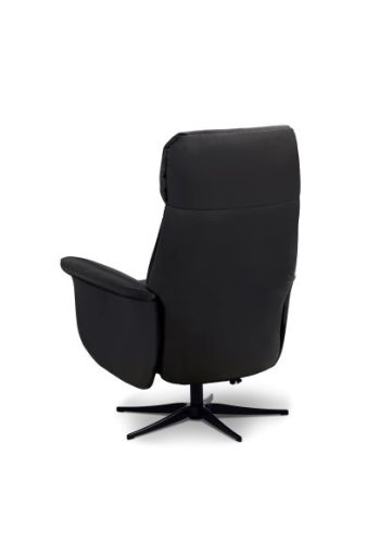 Tristan recliner stol, manuel, m. vippefunktion, fodskammel og armln - sort lder/PVC