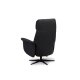 Tristan recliner stol, manuel, m. vippefunktion, fodskammel og armln - sort lder/PVC