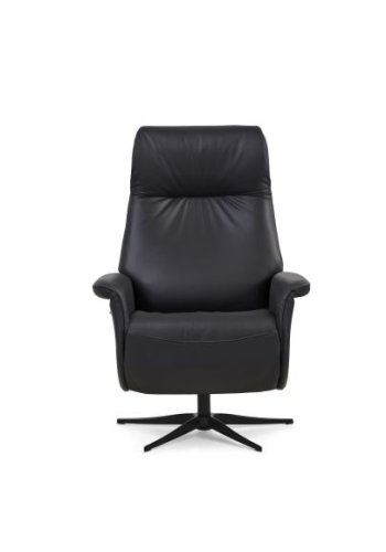 Tristan recliner stol, manuel, m. vippefunktion, fodskammel og armln - sort lder/PVC