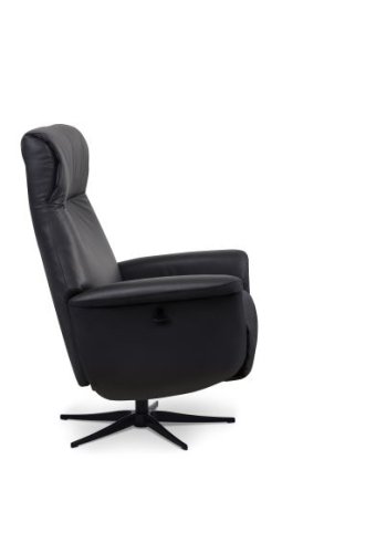 Tristan recliner stol, manuel, m. vippefunktion, fodskammel og armln - sort lder/PVC