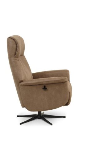 Tristan recliner stol, manuel, m. vippefunktion, fodskammel og armln - mandel mikro lder bull