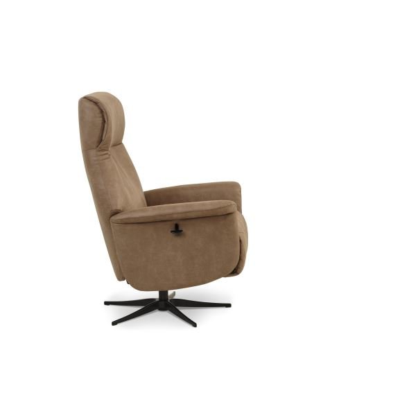 Tristan recliner stol, manuel, m. vippefunktion, fodskammel og armln - mandel mikro lder bull