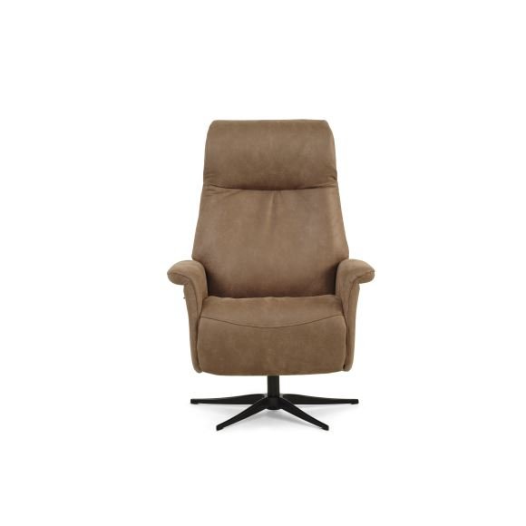 Tristan recliner stol, manuel, m. vippefunktion, fodskammel og armln - mandel mikro lder bull