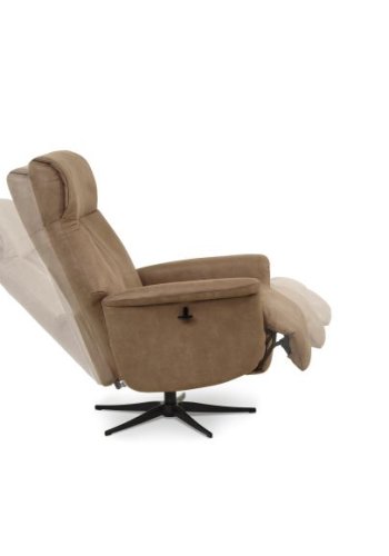 Tristan recliner stol, manuel, m. vippefunktion, fodskammel og armln - mandel mikro lder bull