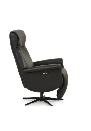 Tristan recliner stol, m. 2 motorer, vippefunktion, fodskammel og armln - sort lder/PVC