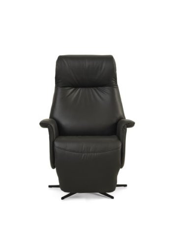 Tristan recliner stol, m. 2 motorer, vippefunktion, fodskammel og armln - sort lder/PVC