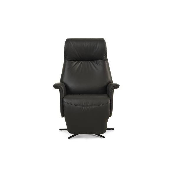 Tristan recliner stol, m. 2 motorer, vippefunktion, fodskammel og armln - sort lder/PVC