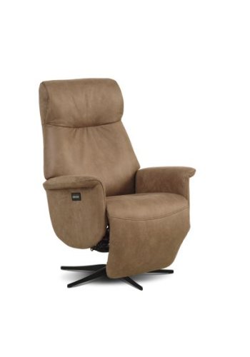 Tristan recliner stol, m. 2 motorer, vippefunktion, fodskammel og armln - mandel micro lder bull