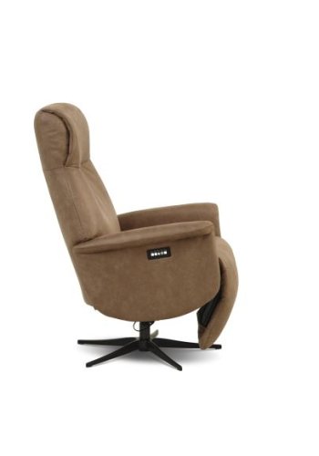 Tristan recliner stol, m. 2 motorer, vippefunktion, fodskammel og armln - mandel micro lder bull